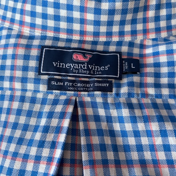 Vineyard Vines Shirt Shep & Ian Window Pane Button Down Collar Crosby Slim Fit - Picture 10 of 15